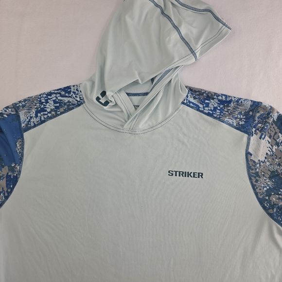 Striker Men's LoTide Ultralight Stain Resistant Fishing Hoody Size 2XL Aqua 2207 - Picture 3 of 14